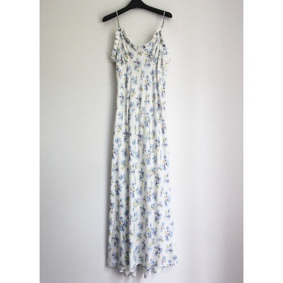 Doen Sandia Floral Ruffle Silk Blend Twill Midi Dress, New, Size 4 - Picture 2 of 13